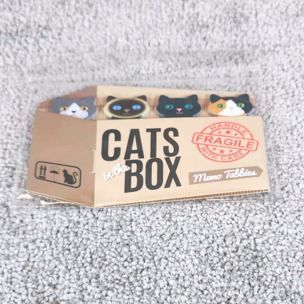 Streamline Cats in the Box Memo Tabbies Multicolor Sticky Tabs 100 Count